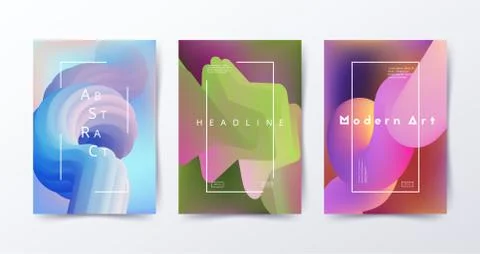 Colorful fluid backgrounds. Abstract liquid shapes Stock Illustration
