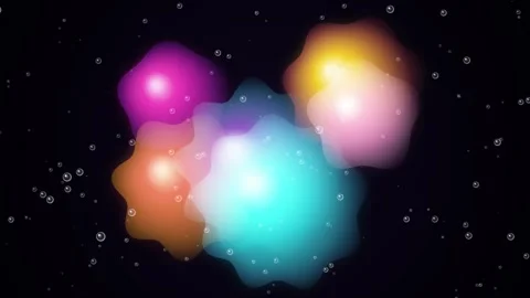 Colorful Fluid Gradient Blobs and Floating Bubbles Motion Graphic Loop Stock Footage 346333283