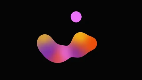 Colorful fluid gradient blobs morphing and floating on a black background in an Stock Footage 341324058