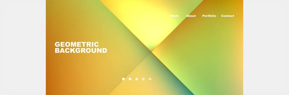 Colorful fluid gradient triangles and squares web site template. Vector Stock Illustration