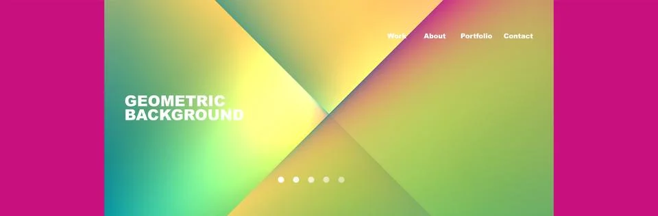 Colorful fluid gradient triangles and squares web site template. Vector Stock Illustration