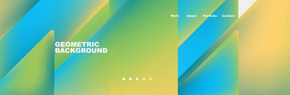 Colorful fluid gradient triangles and squares web site template. Vector Stock Illustration