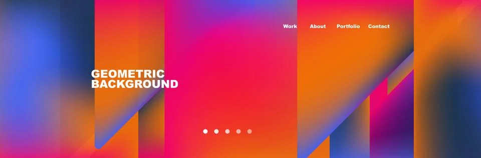 Colorful fluid gradient triangles and squares web site template. Vector Stock Illustration