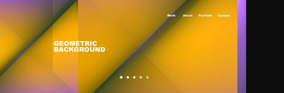 Colorful fluid gradient triangles and squares web site template. Vector Stock Illustration