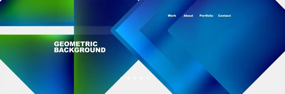 Colorful fluid gradient triangles and squares web site template. Vector 스톡 일러스트