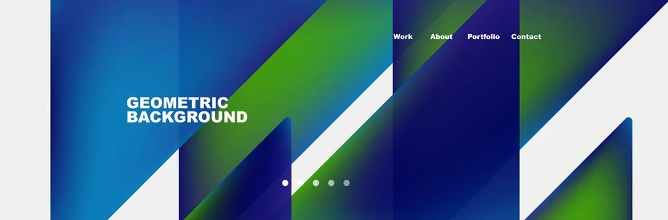Colorful fluid gradient triangles and squares web site template. Vector Stock Illustration