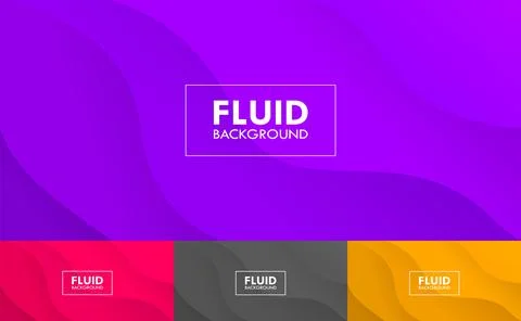 Colorful Fluid Wave Vector Abstract Background Set Stock Illustration