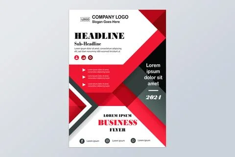 Colorful flyer template with flat design Illustrazione stock