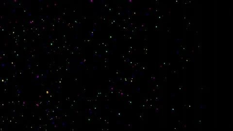 Colorful flying particles on black background. 3D animation in 4k resolution. Stock Footage 142106944