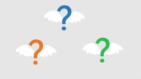 Colorful Flying Question Marks Representing Curiosity and Choice on Black Stock Footage 339762428