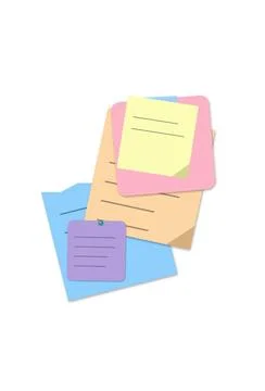 Colorful folded sticky notes stack Stock Illustration