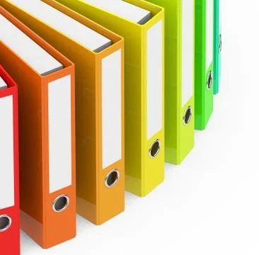The colorful folder row Illustrazione stock