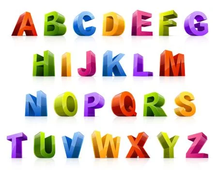 Colorful font Stock Illustration