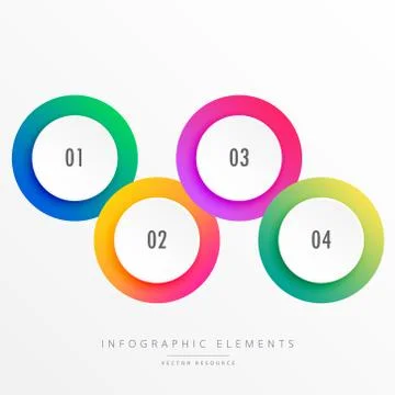 Colorful four steps circular infograph Stock Illustration