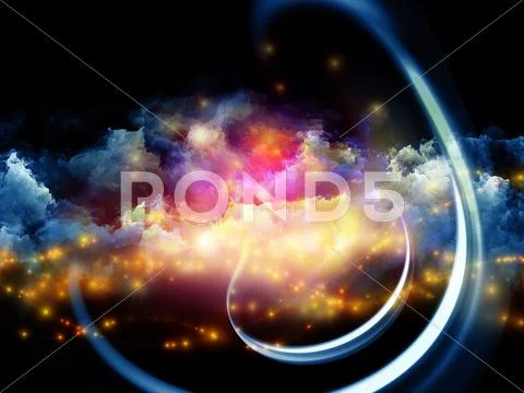 Colorful fractal clouds Stock Illustration