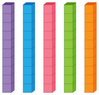 Colorful Fraction Bars for Math Learning Stock Illustration