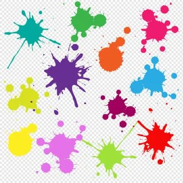 Colorful Frame With Blobs Isolated Transparent Background Stock Illustration