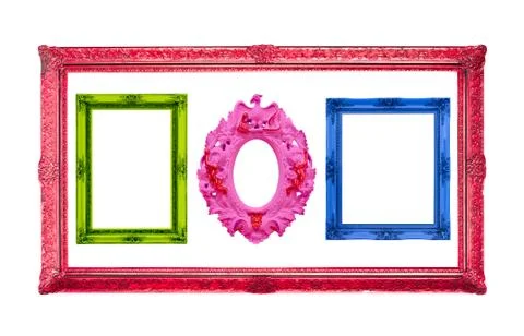Colorful frame  isolated with clipping path Stock Photos