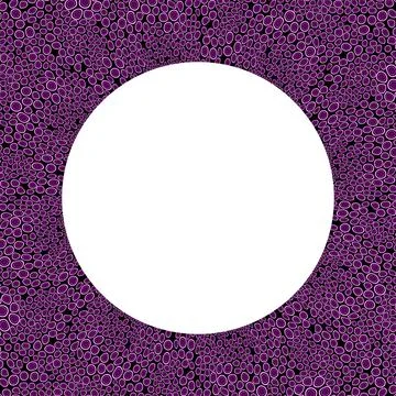 Colorful frame. Round pattern in form of mandala. Purple decorative border with Stock Illustration