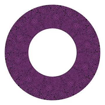 Colorful frame. Round pattern in form of mandala. Purple decorative border with Stock Illustration