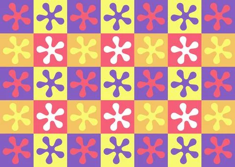 Colorful freeform flower seamless pattern vector ep80 Stock Illustration
