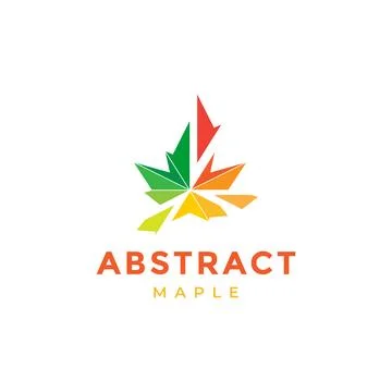 Colorful fresh maple abstract logo design vector graphic symbol icon illust.. Stock Illustration