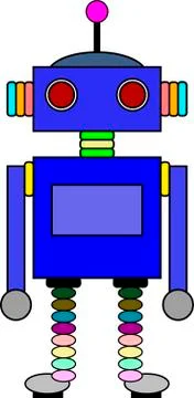 Colorful friendly robot - flat design Stock Illustration