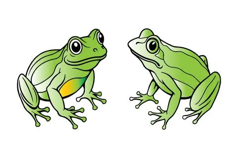 Colorful frog set vector Stock Illustration