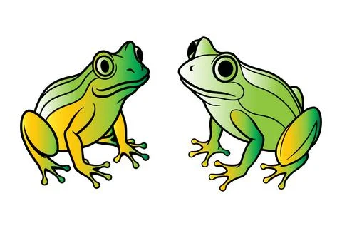 Colorful frog set vector Stock Illustration