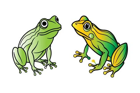 Colorful frog set vector Stock Illustration