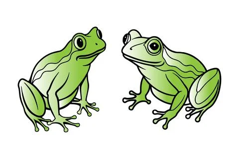 Colorful frog set vector Stock Illustration