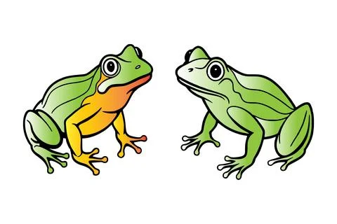 Colorful frog set vector Stock Illustration