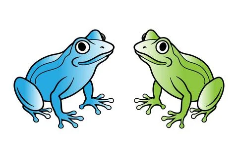 Colorful frog set vector Stock Illustration