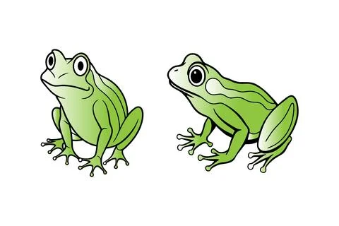 Colorful frog set vector Stock Illustration