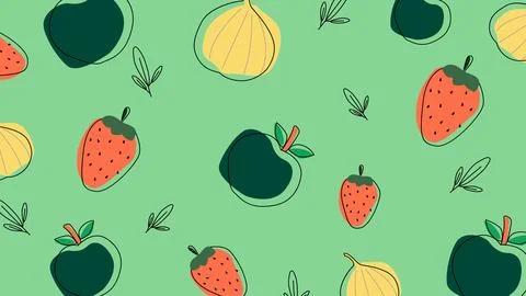 Colorful fruit doodle background Stock Illustration