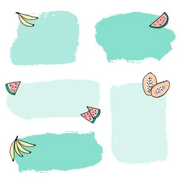 Colorful Fruit Frames Set Stock Illustration