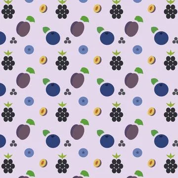 Colorful fruit line icons pattern with various berries and casual design Stock Illustration