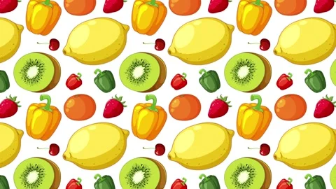 Colorful Fruit Pattern Animation Stock Footage 304023757