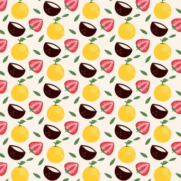 Colorful Fruit Pattern Design Stock Illustration