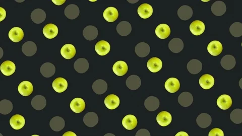 Colorful fruit pattern of fresh apples. Top view. Seamless pattern with apple Video stock 167484729
