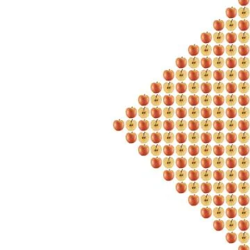 Colorful fruit pattern from fresh apples on a white background Illustrazione stock