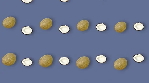 Colorful fruit pattern of fresh coconuts. Seamless pattern with coconut Stockbeeldmateriaal 167477866