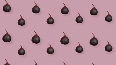 Colorful fruit pattern of fresh figs on pink background with shadows. Seamless Stock Footage 167478581
