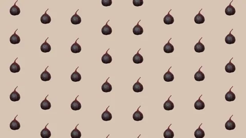 Colorful fruit pattern of fresh figs. Seamless pattern with fig. Realistic Stock Footage 167484294