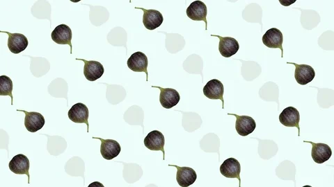 Colorful fruit pattern of fresh figs. Seamless pattern with fig. Realistic Stock Footage 167484870