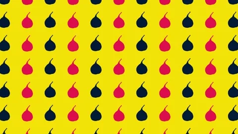 Colorful fruit pattern of fresh figs on yellow background. Seamless pattern with Stock Footage 167486251