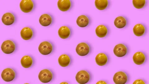 Colorful fruit pattern of fresh grapefruits on pink background with shadows Stock Footage 167486000