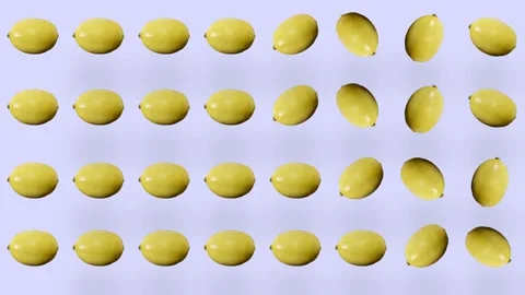 Colorful fruit pattern of fresh lemons. Seamless pattern with lemon. Pop art Stock Footage 167485722