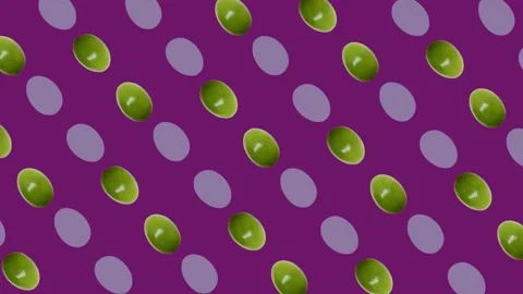 Colorful fruit pattern of fresh passion fruit on violet background. Seamless Stock Footage 167484815