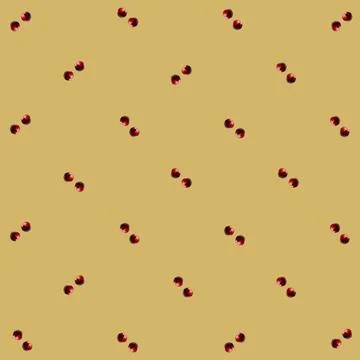 Colorful fruit pattern of fresh red apples on orange background. Top view. Flat Stock Photos